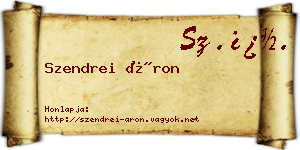 Szendrei Áron névjegykártya